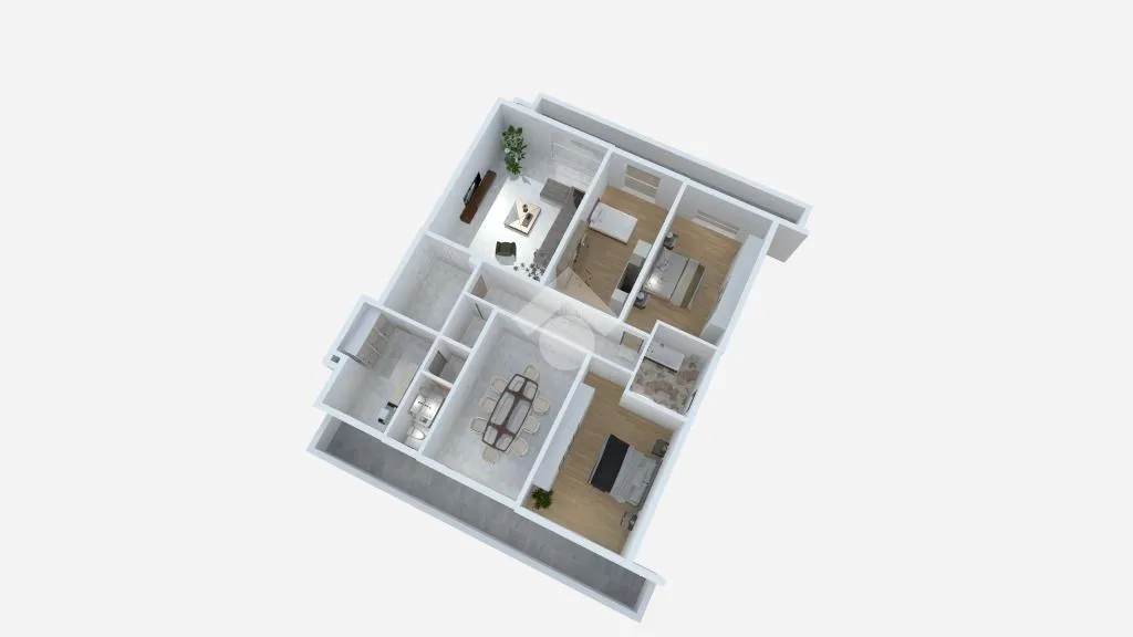 Plan - Five-Bedroom Apartment with Balcony in Milan