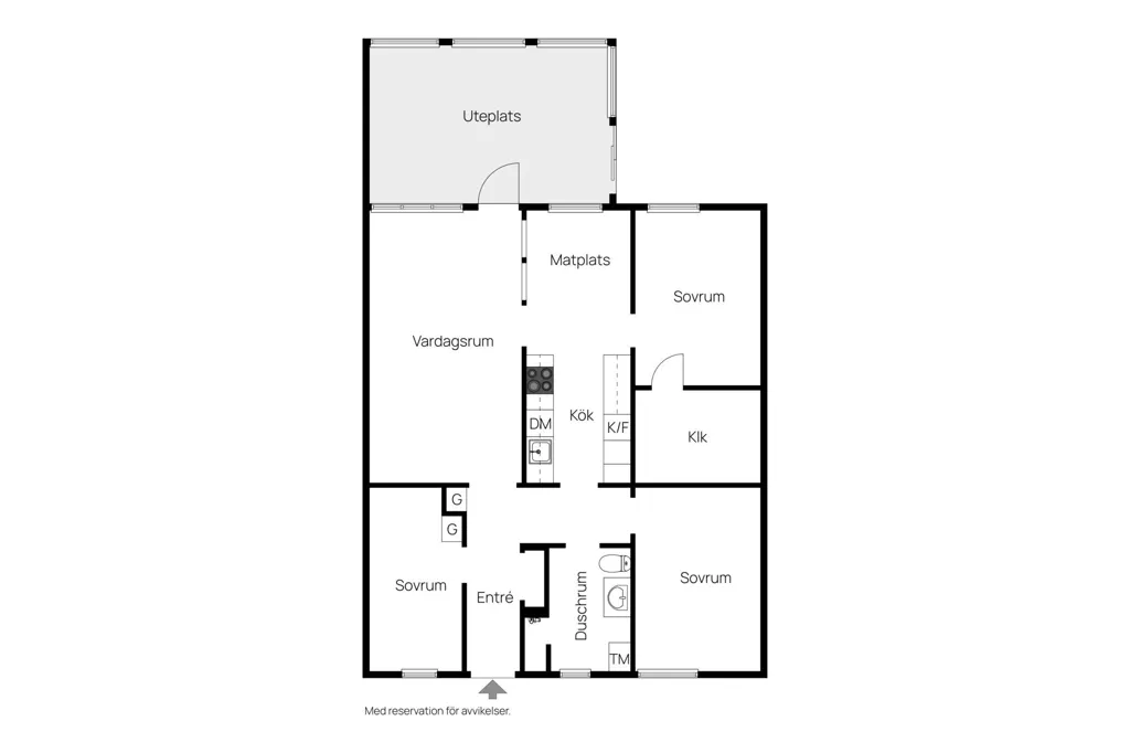 Floor Plan - Terraced House with Balcony in Kvänum