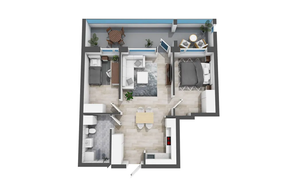Plan - Two-Bedroom Apartment with Balcony in Karakallio, Espoo