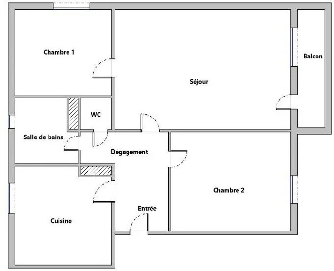 Planimetria - 3-Piece Flat with Balcony in Tarbes