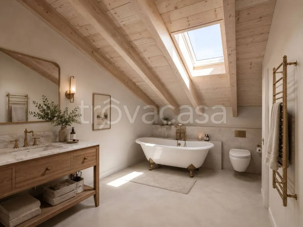 Salles de bain - Retrofitted Mansard Apartment with Balcony in Bra