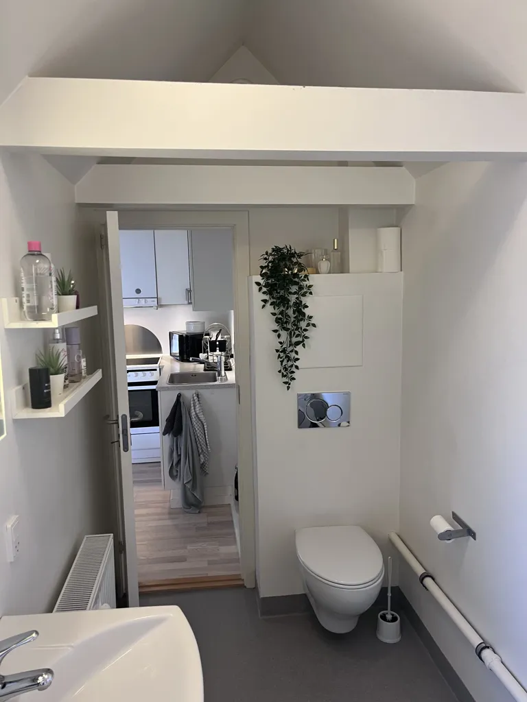 Salles de bain - Modern Flat with French Balcony in Viby