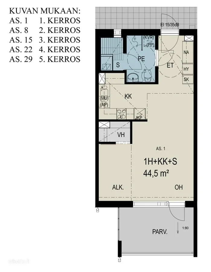 Plan - Apartment with Sauna and Balcony in Kalkun