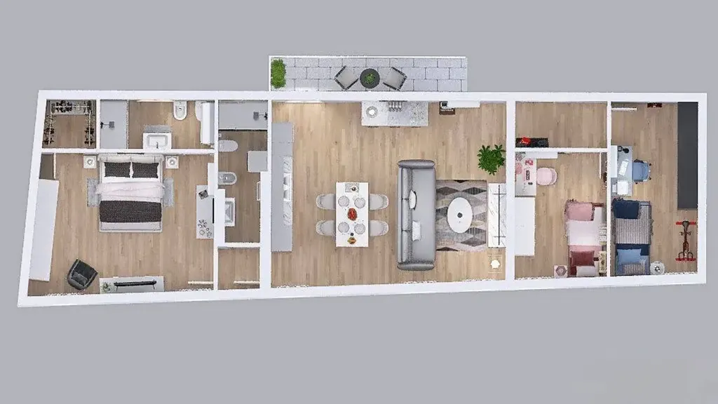 Floor Plan - Rear-Facing Apartment with Balcony in Mantova