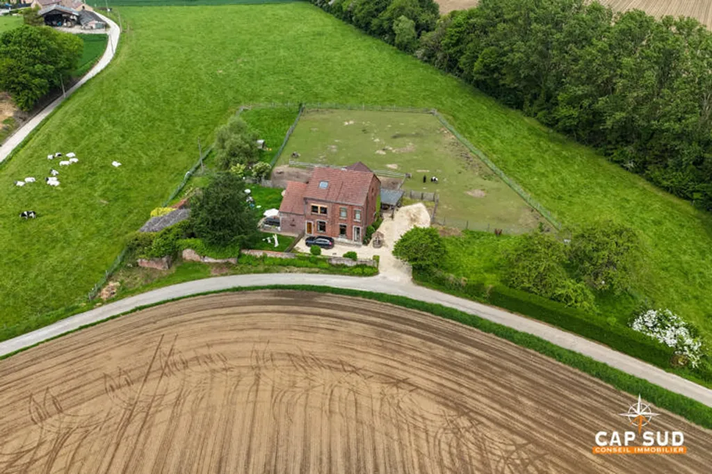 Vue aérienne - Fermette sur Bail Emphytéotique avec Jardin à Nivelles