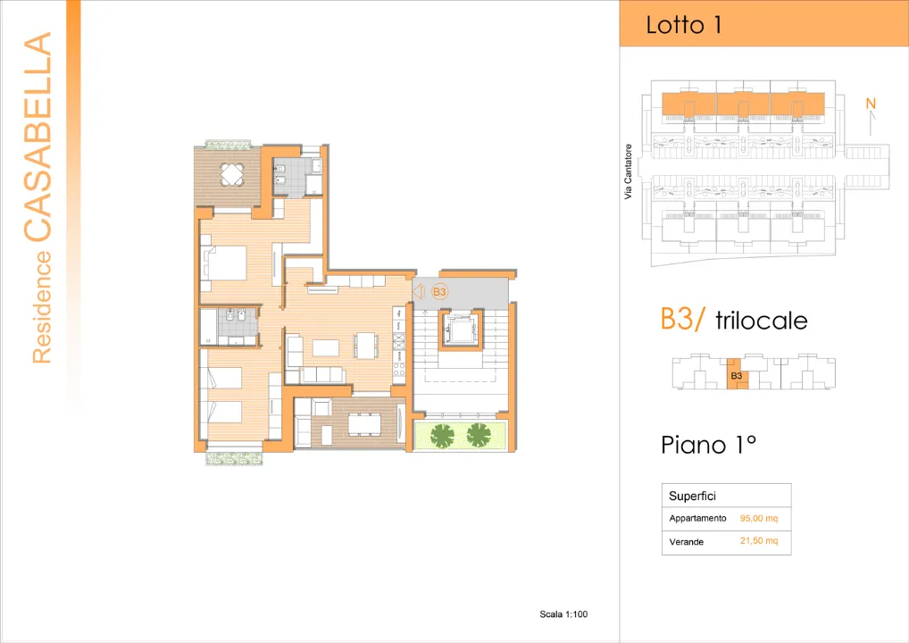 Plan - Newly Built Apartment with Veranda in San Severo