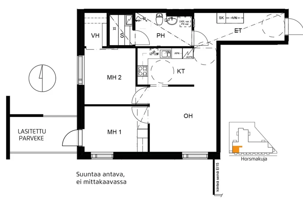 Plaan - Modern Triangular Flat in Tikkurila, Vantaa