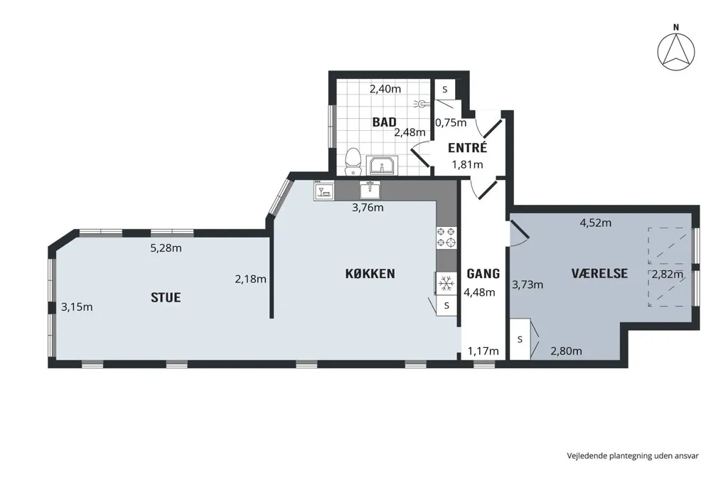Planimetria - Two-Bedroom Flat with View in Fredericia