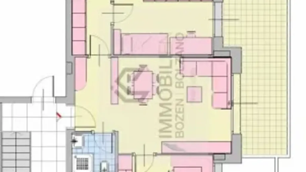 Plaan - Rear-Facing Apartment with Terrace in Bolzano
