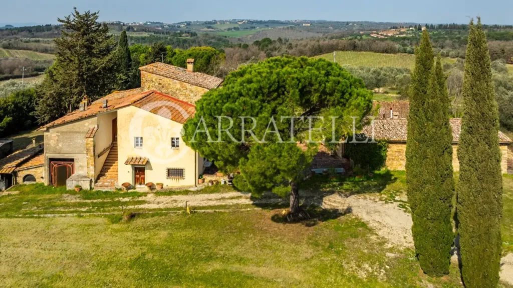 Vue aérienne - Vineyard Estate with Casale in Chianti