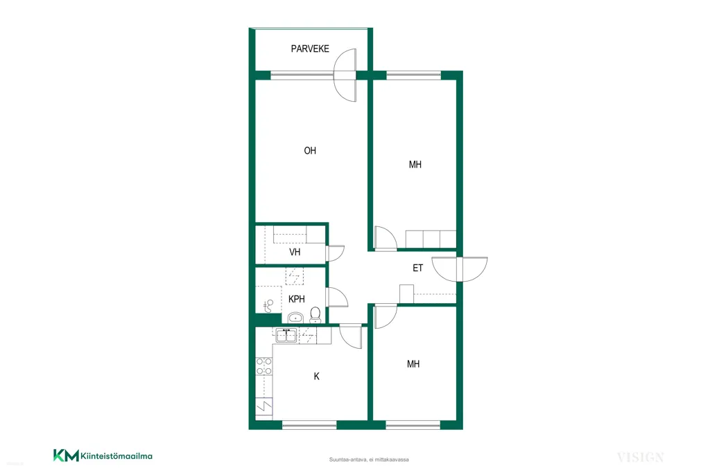 Planimetria - Modernised Apartment with Garden View in Savonlinna
