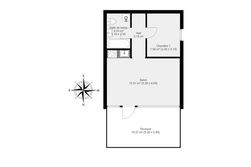 Plan - Bungalow avec Terrasse à Hastière