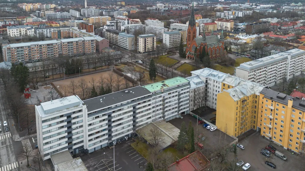 Vue aérienne - Renovated Studio with Glazed Balcony in Turku Centre
