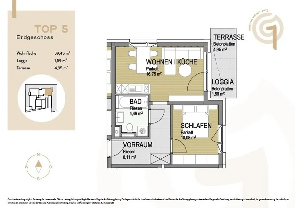 Plaan - 2-Bedroom New Build Flat with Loggia in Perg