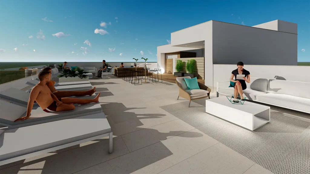 Terrasse - Modern Condo with Rooftop Sauna in Torrevieja