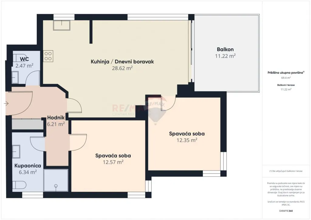 Plan - Modern Apartment with Balcony in Štinjan, Pula