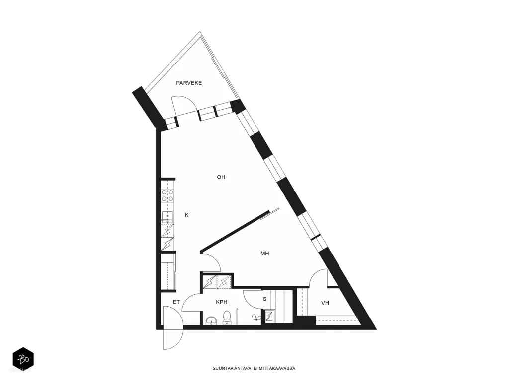 Floor Plan - Modern Apartment with Balcony in Jyväskylä Centre