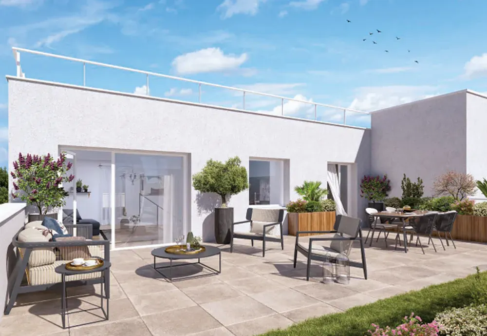 Terrasse - Appartement 3 Pièces avec Parking à Chartres