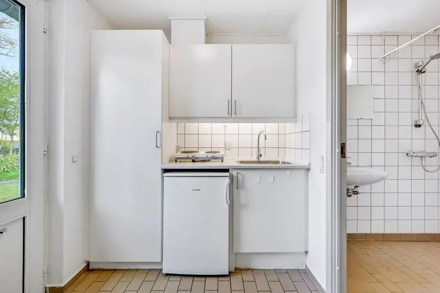 Köök - One-Bedroom Flat with Shared Facilities in Ørbæk
