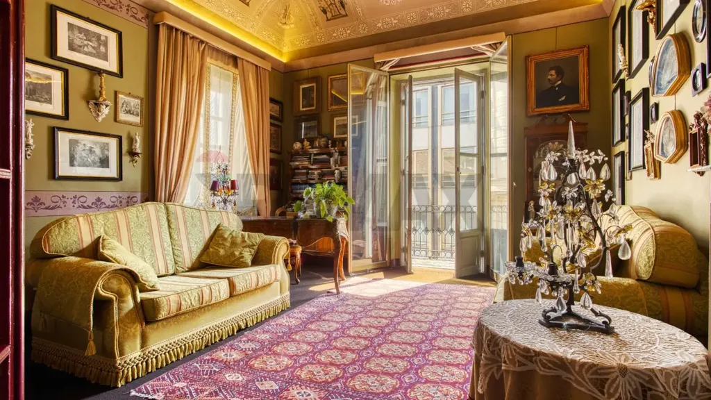 Séjour - Historic Apartment with Double Balcony in Novara