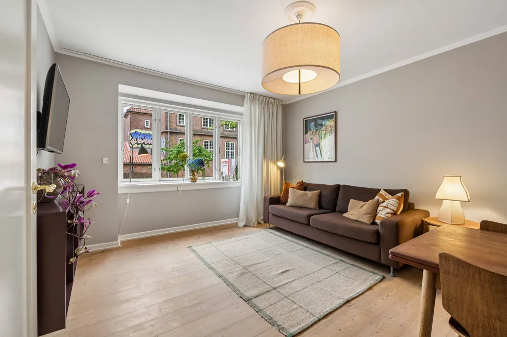 Living Room - Apartment with Brick Facade in Copenhagen N
