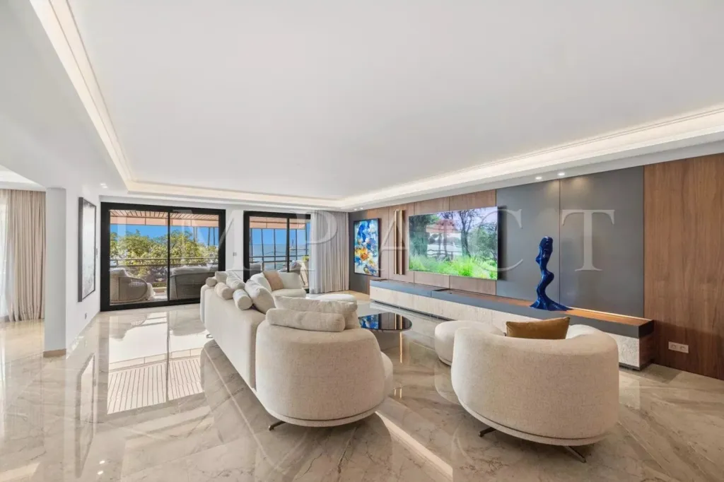 Séjour - Appartement de luxe avec terrasse à Cannes