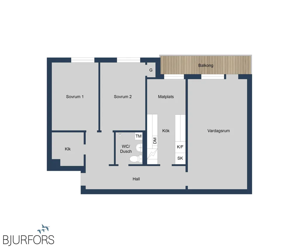 Plan - Apartment with Balcony in Central Timrå