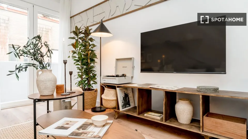 Soggiorno - 1-Bedroom Apartment with Balcony in Lista, Madrid