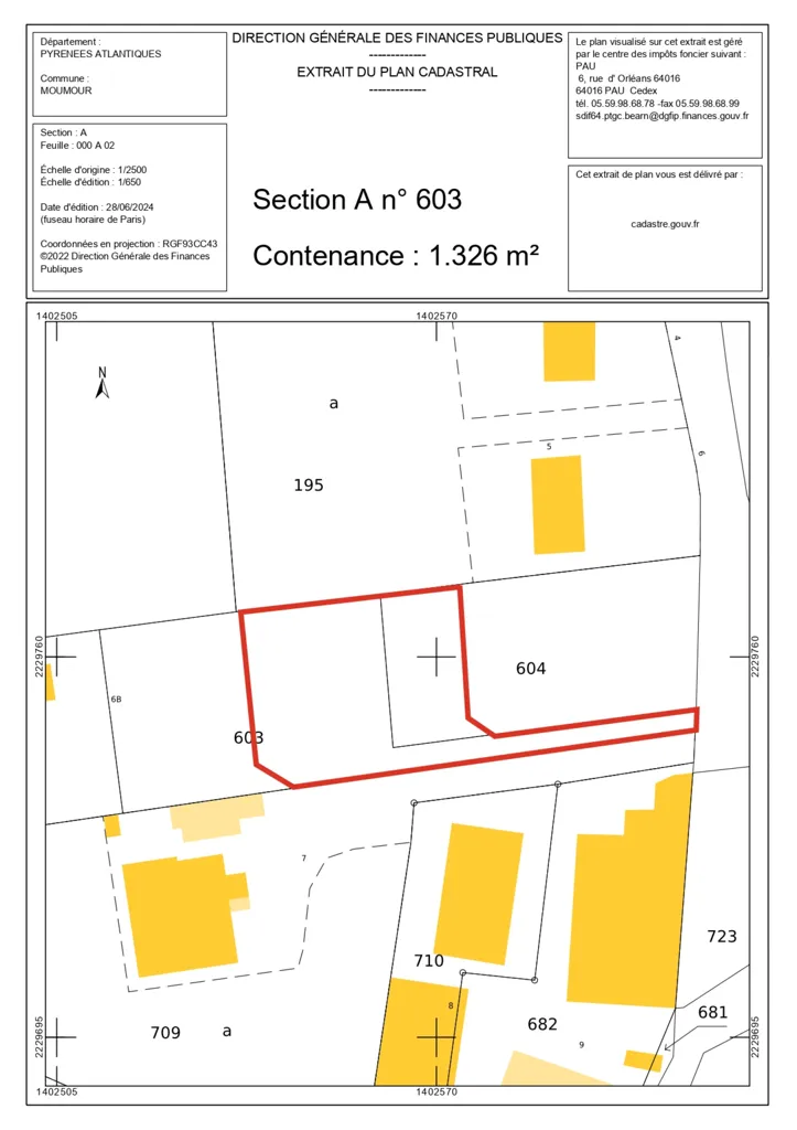 Plan - Terrain à Bâtir avec Vue Campagne à Moumour