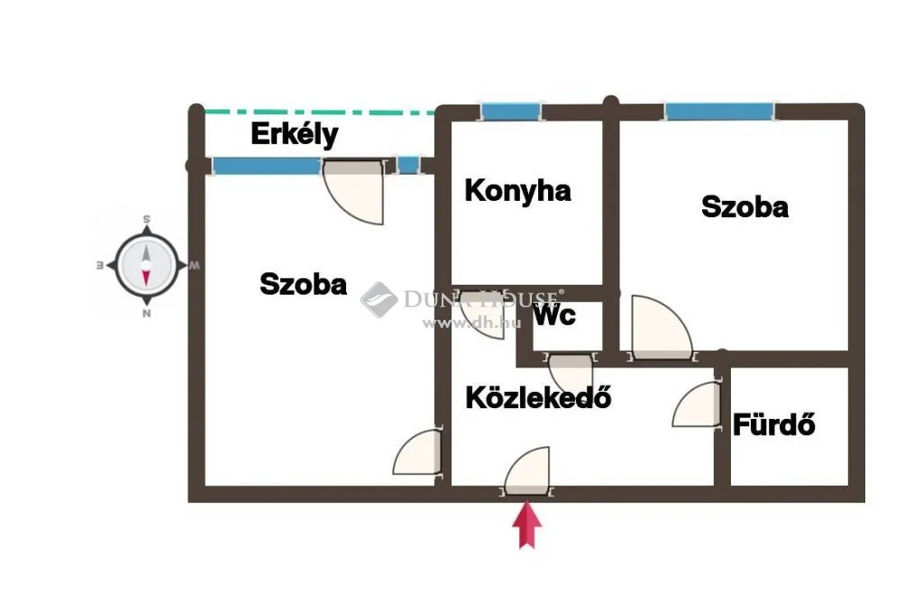 Planimetria - Modernised Apartment with Balcony in Kertváros, Pécs
