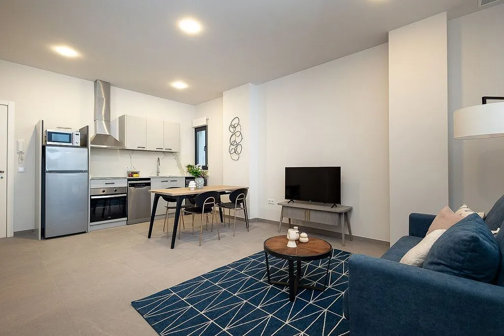 Living Room - Modern Flat with Balcony in Nou Moles, Valencia