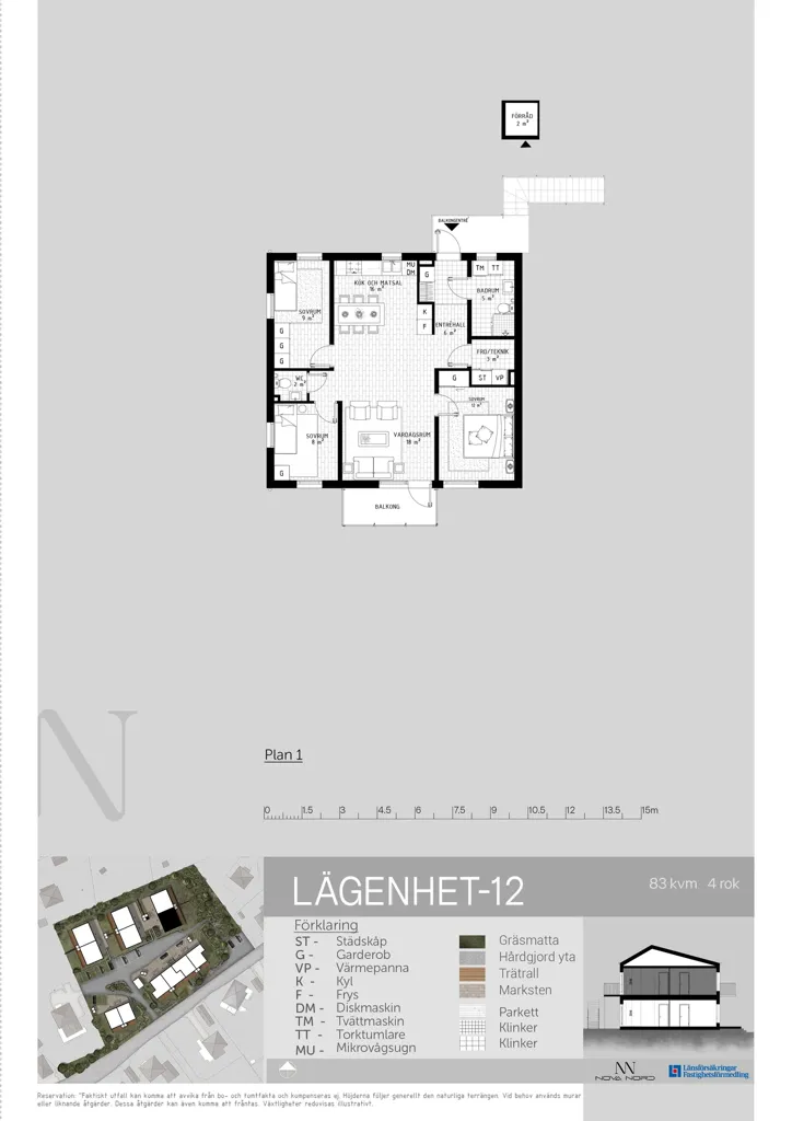 Plaan - New Build Apartments with Balcony in Vänersborg