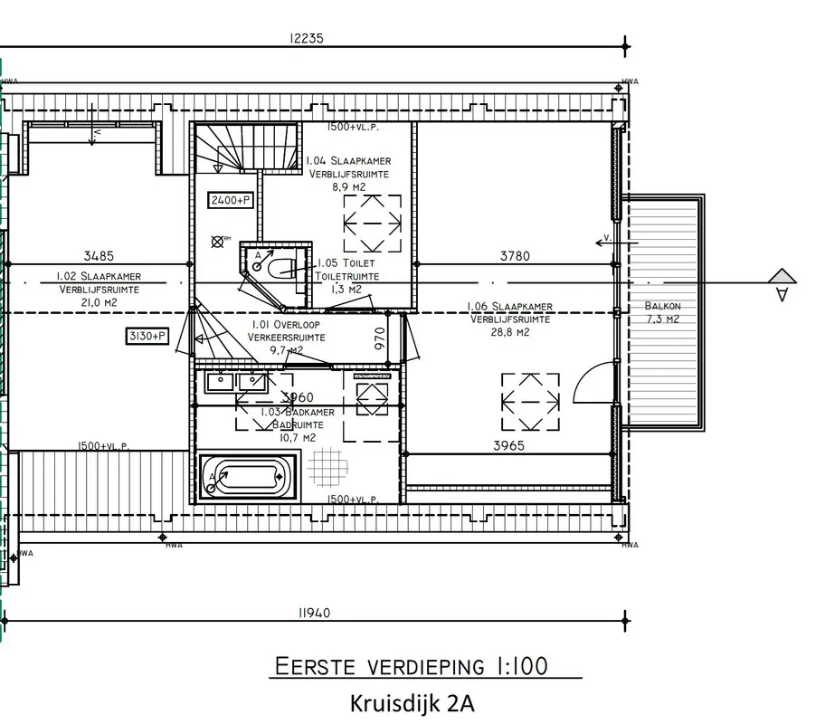 Floor Plan - Semi-Detached House with Polder View in Strijen