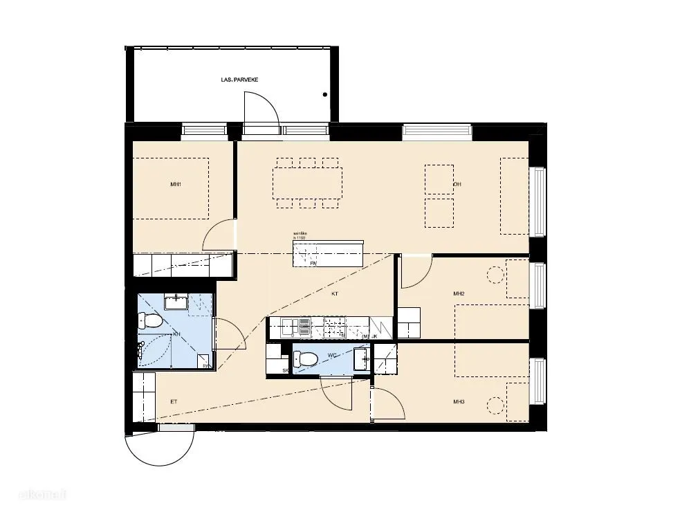 Plaan - Modern Apartment with Balcony in Espoonlahti