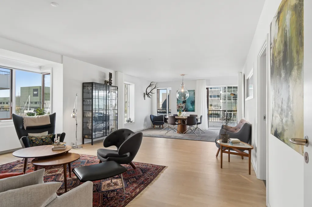 Séjour - Functionalist Flat with Harbour View in Hellerup