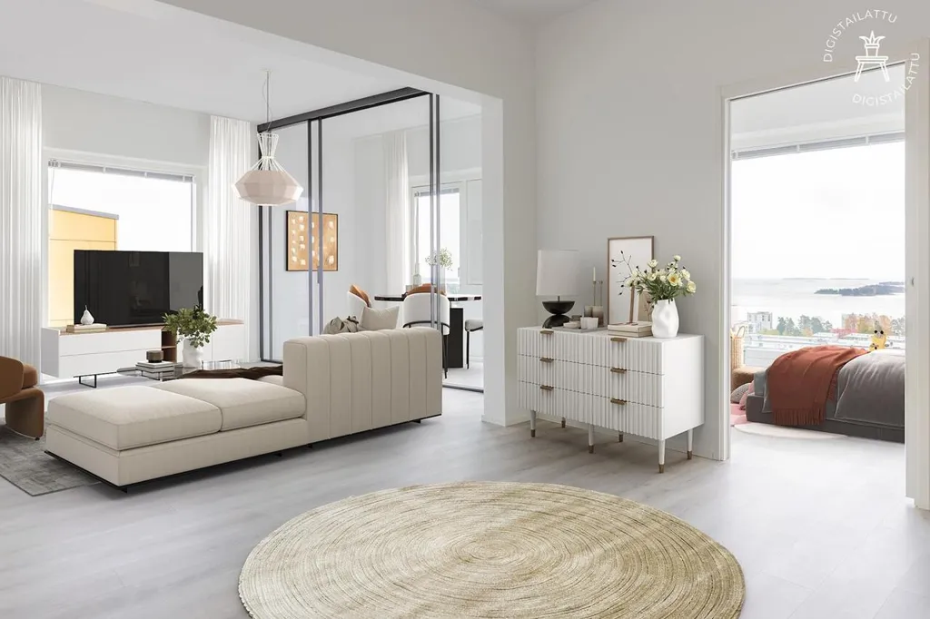 Elutuba - Modern Flat with Glazed Balcony in Aurinkolahti