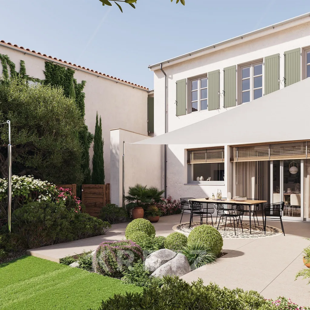 Terrace - Renovated House with Pool in La Flotte