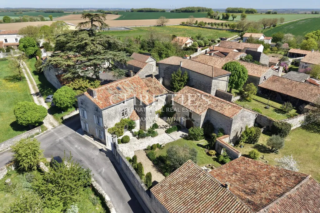 Vista aerea - Historic Manor with Courtyard in Tusson, Charente