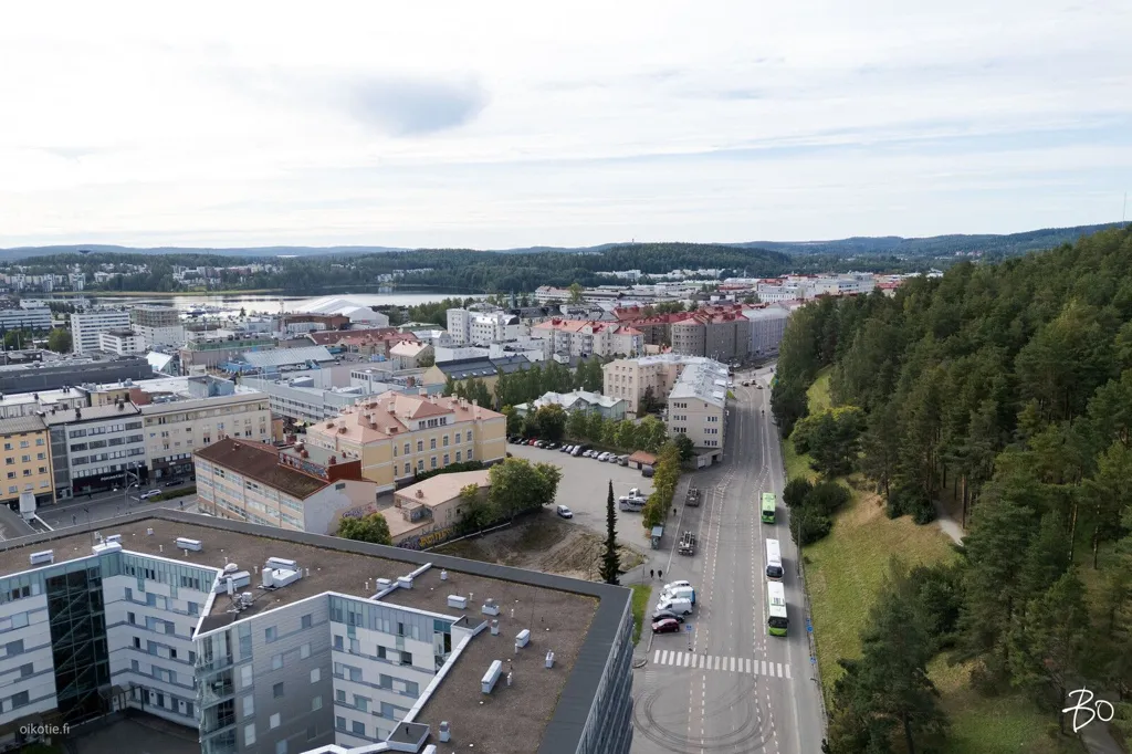 Aerial - Modern Apartment with Balcony in Jyväskylä Centre