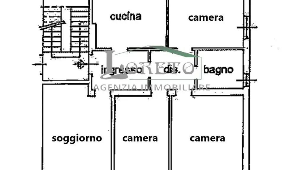 Plan - Quadrilocale with Triple Exposure in Rapallo