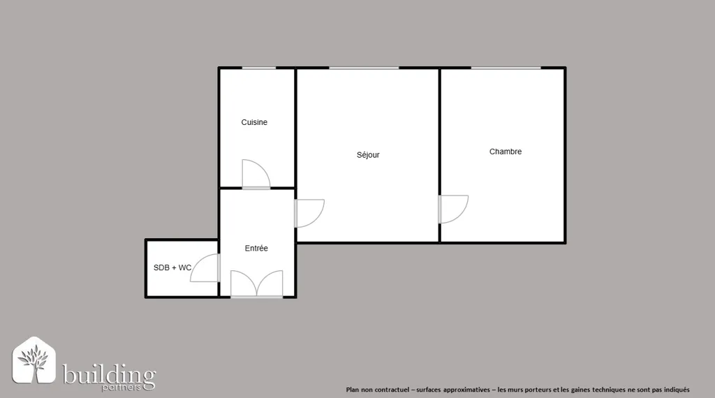 Plan - Appartement lumineux avec cave à Levallois-Perret