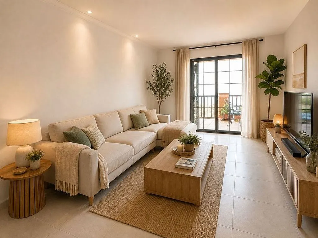 Séjour - Apartment with Pool and Sea View in Mascarat