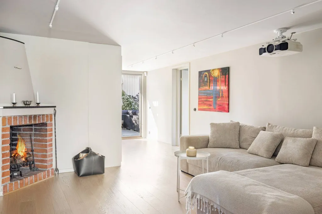Living Room - Modern Apartment with Mälaren View in Mälarhöjden