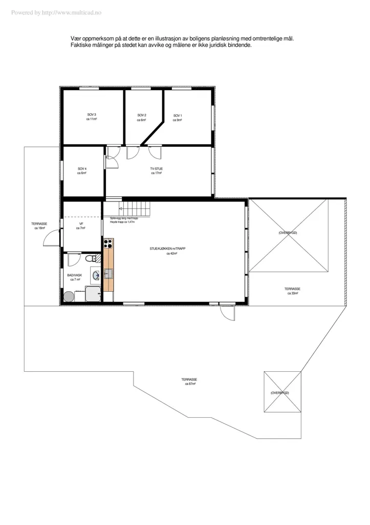 Plan - Bien 1 pièces à Foldereid