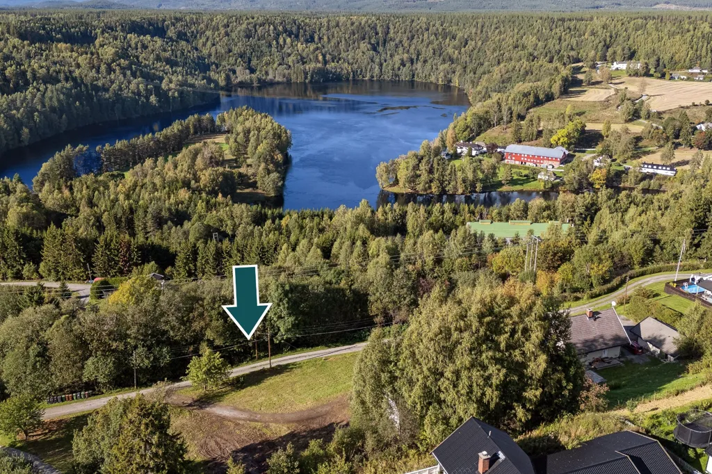 Õhuvaade - Scenic Plot with River View in Hønefoss