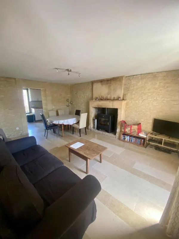 Living Room - Authentic Stone House in Colombiers-sur-Seulles