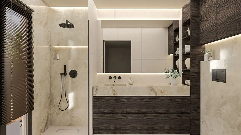 Bathrooms - Contemporary Villa with Pool in Cala Flores