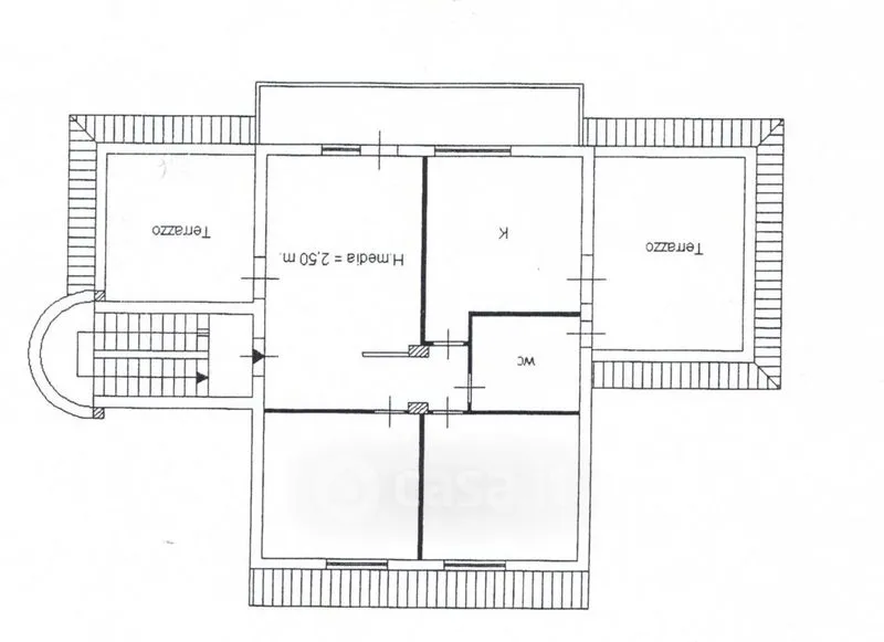 Plan - Mansard Apartment with Terraces in Caltanissetta