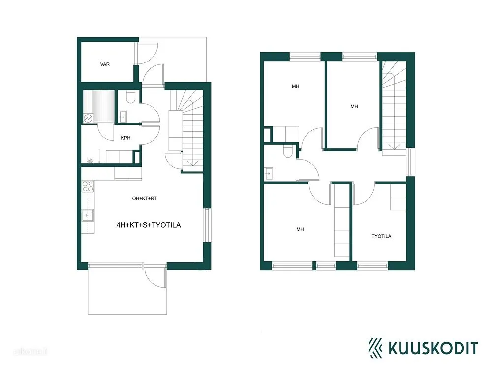 Planimetria - Modern Row House with Sauna in Tuusula
