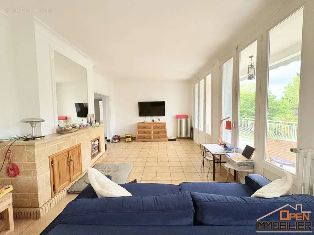 Living Room - House with Pool and Garden in Gourdon